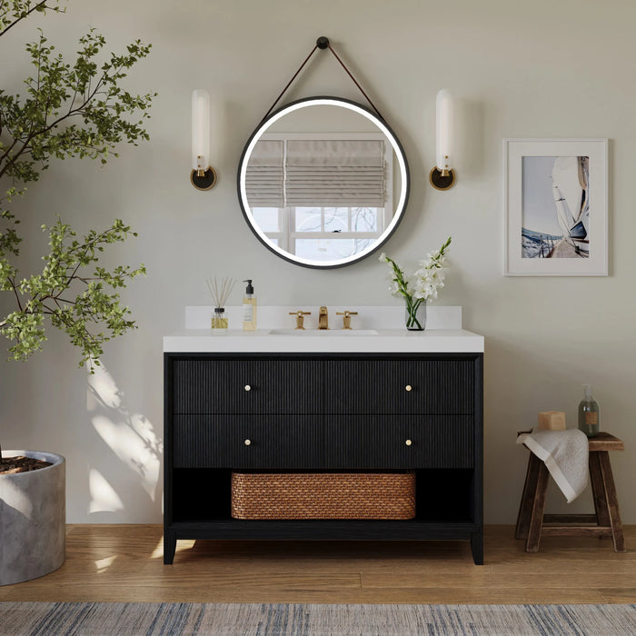 Ancerre 48” Momo Bathroom Vanity Oak Single Sink VTS-Momo-48-Oak-WQZ