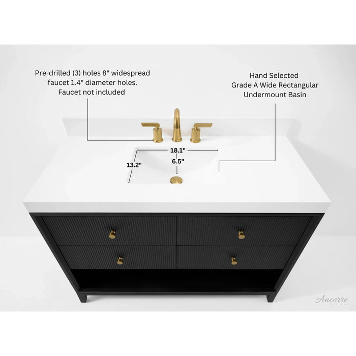 Ancerre 48” Momo Bathroom Vanity Oak Single Sink VTS-Momo-48-Oak-WQZ