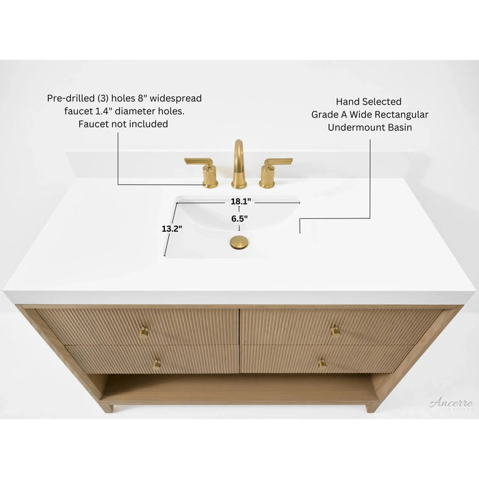 Ancerre 48” Momo Bathroom Vanity Oak Single Sink VTS-Momo-48-Oak-WQZ