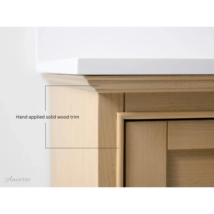 Ancerre 84” Audrey Bathroom Vanity Oak Double Sink Cabinet Set VTS-Audrey-84-Oak-WQZ