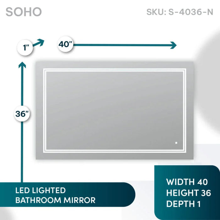 Aquadom SOHO 40'' × 36'' LED Lighted Bathroom Mirror