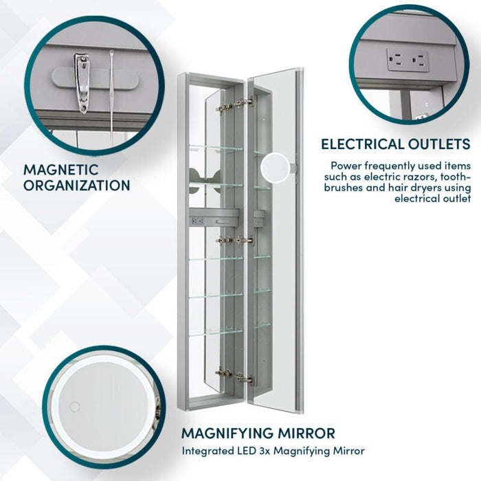 Aquadom Royale 15'' × 70'' Right Hinge Side, Tall Medicine Cabinet