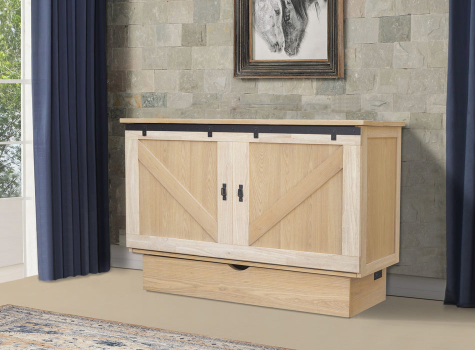 Arason Creden-ZzZ Bridger Queen Size Murphy Cabinet Bed White Oak 523-15