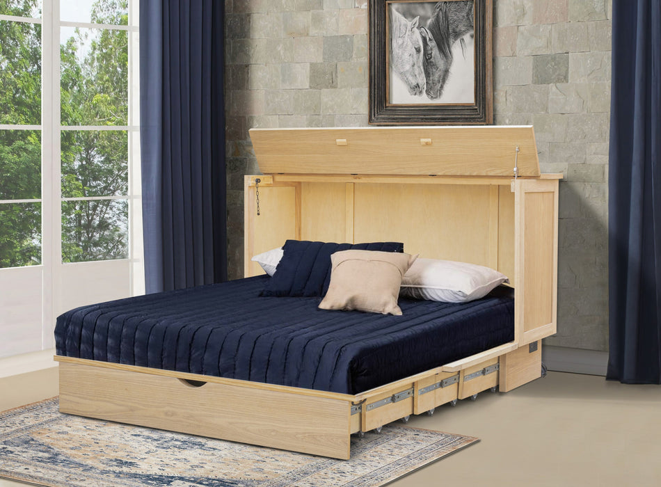 Arason Creden-ZzZ Bridger Queen Size Murphy Cabinet Bed White Oak 523-15
