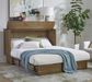 Arason Creden-ZzZ Verona Queen Size Murphy Cabinet Bed Reeded/Medium Brown 583-15