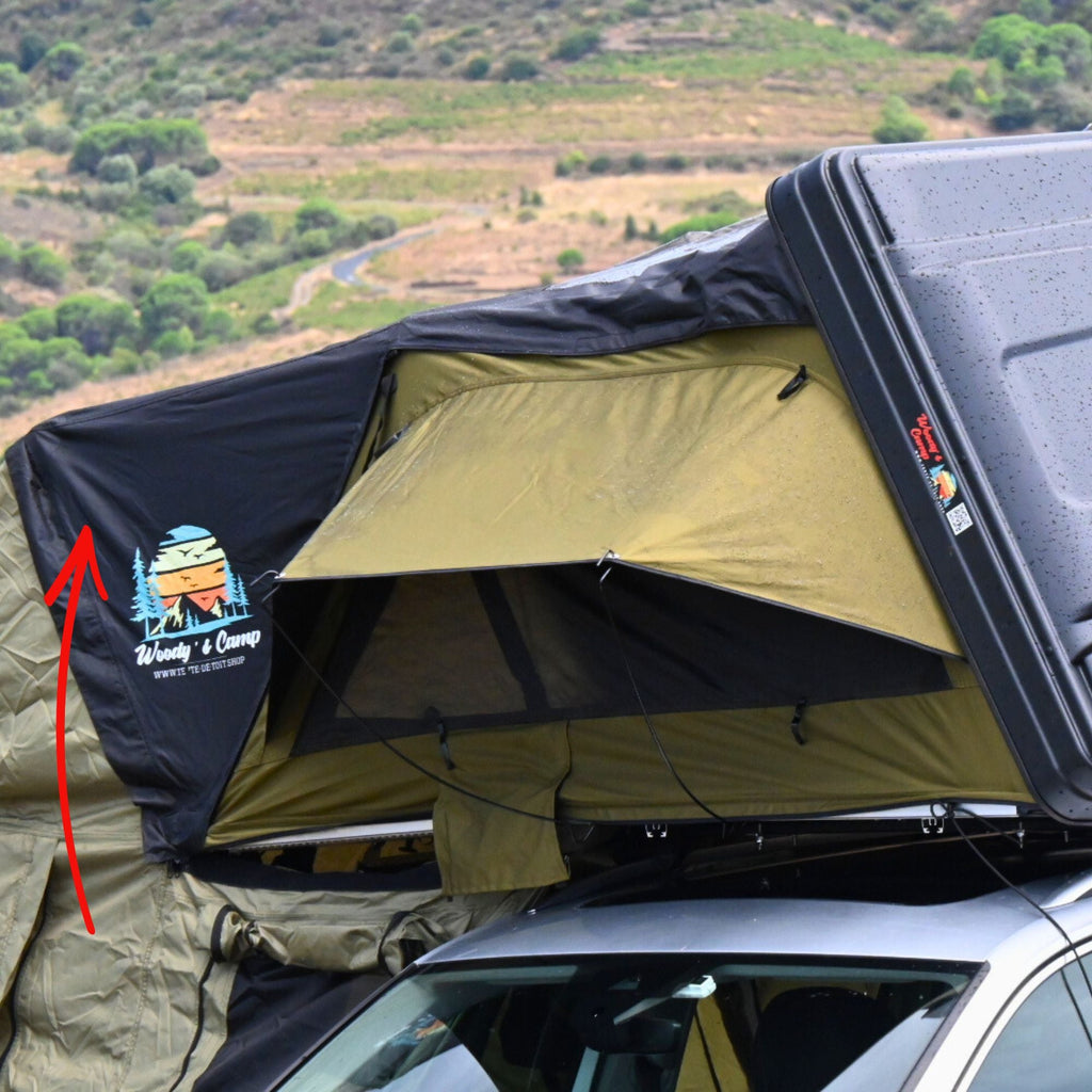 Bâche Pluie de Rechange pour Tente de Toit Rigide -  Neuf avec Hublot Woody’s Camp