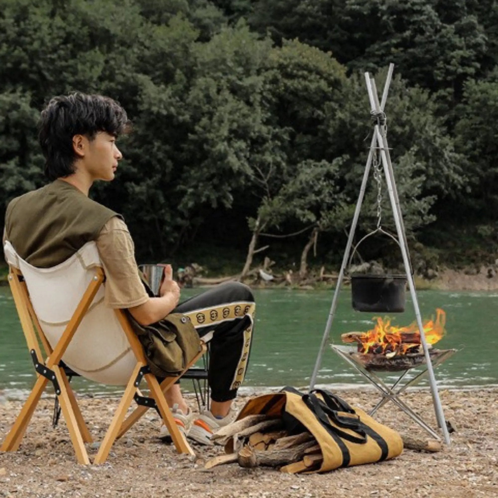 brasero camping pliable nomade feu camp table cuisson securite acier  (13)