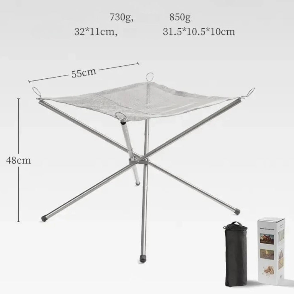 brasero camping pliable nomade feu camp table cuisson securite acier  (13)
