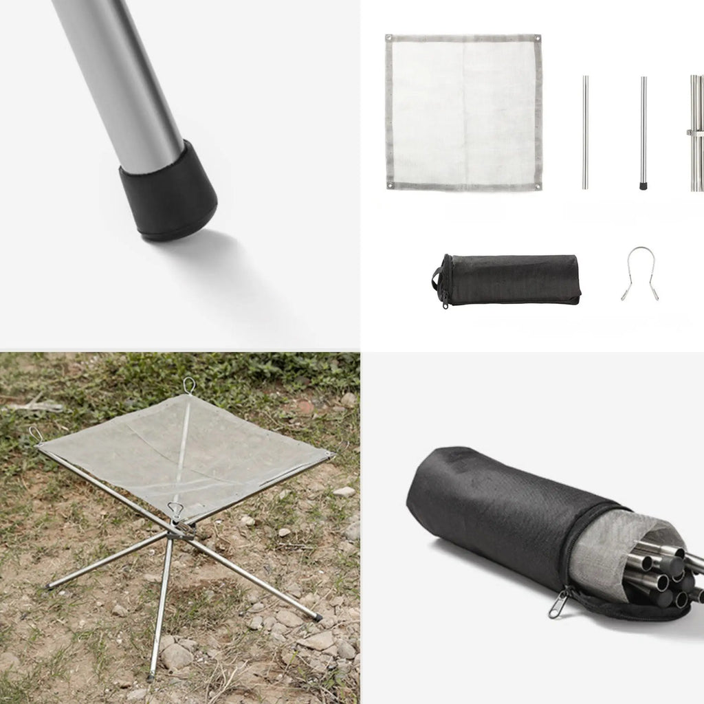 Brasero pliable inox compact et polyvalent