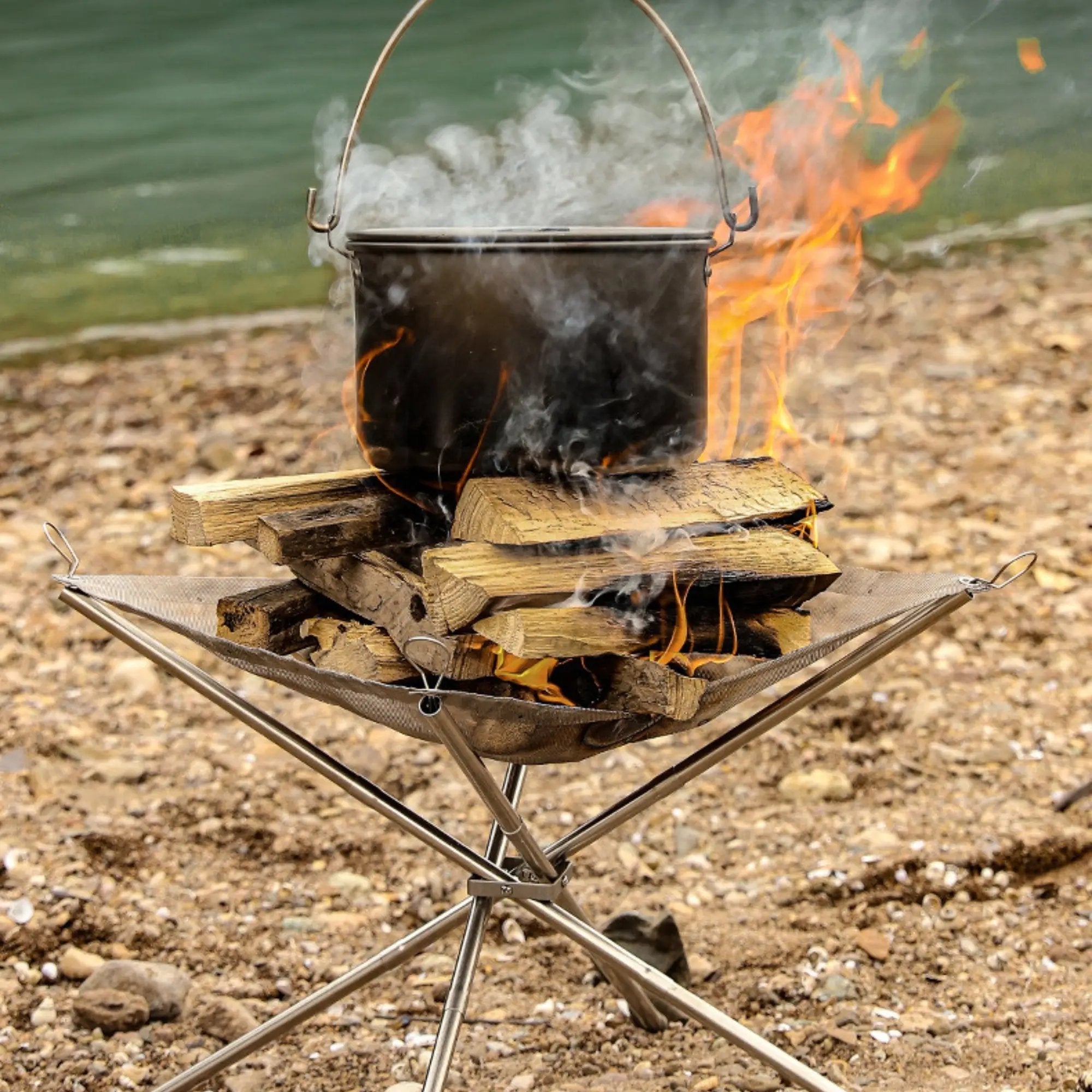 brasero camping pliable nomade feu camp table cuisson securite acier  (13)