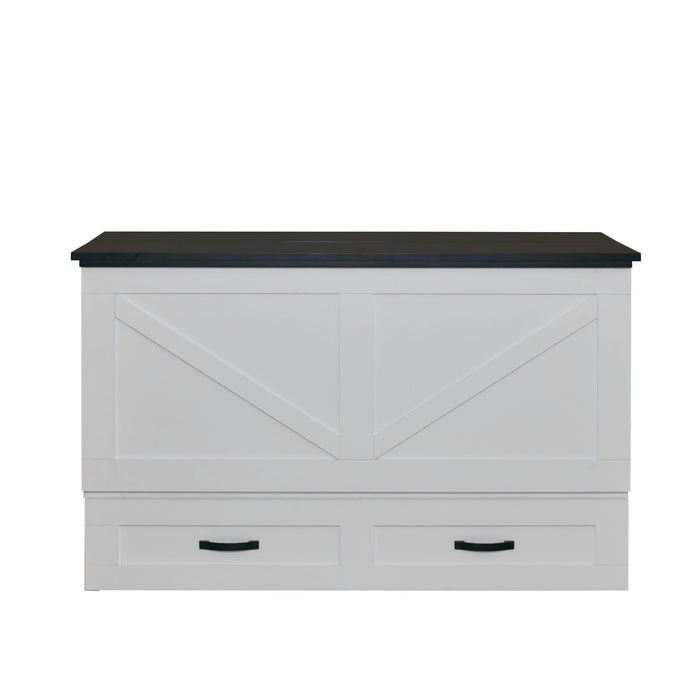 Cabinet Murphy Bed | Queen | Barn White & Black | Elite Series | CabinetBed Inc
