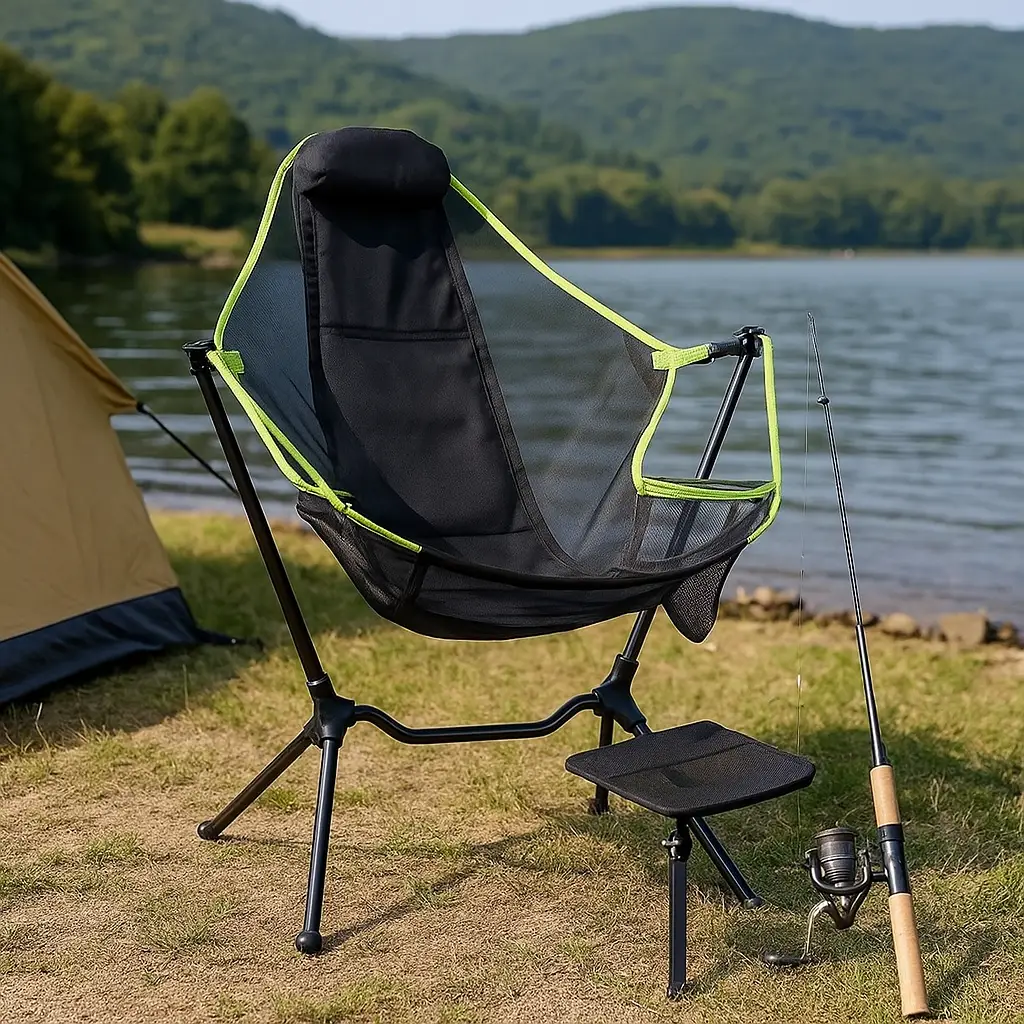 Chaise hamac de camping pliante portable – Confort ultime en camping accessoire camping sauvage outdoor peche vanlife 4X4 SUV DUSTER montpellier herault chaise pliable de camping hamac confortable chaise longue camping 