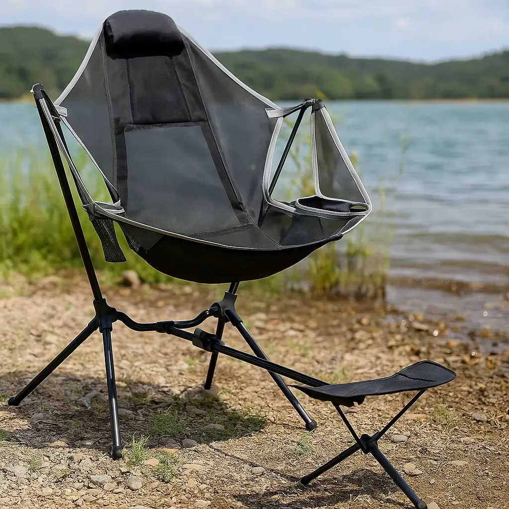 Chaise hamac de camping pliante portable – Confort ultime en camping accessoire camping sauvage outdoor peche vanlife 4X4 SUV DUSTER montpellier herault chaise pliable de camping hamac confortable chaise longue camping 