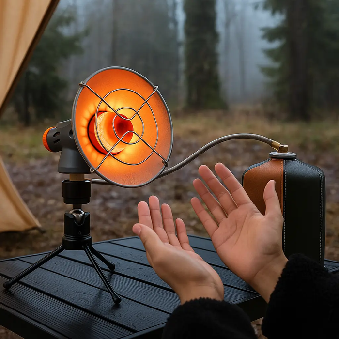 chauffage gaz camping hiver trepied chauffant acier portable pliable (8)