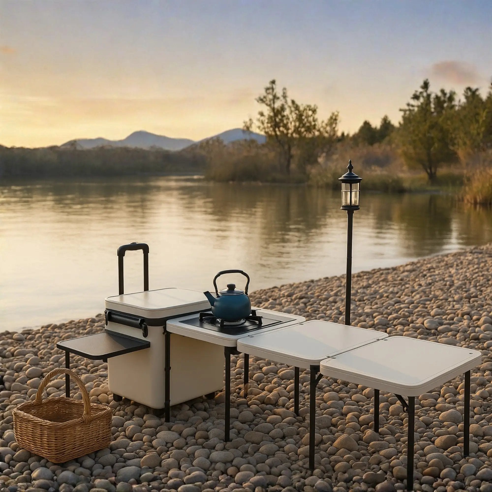 cuisine mobile nomage pliante camping voiture coffre multifonction outdoor  (1)