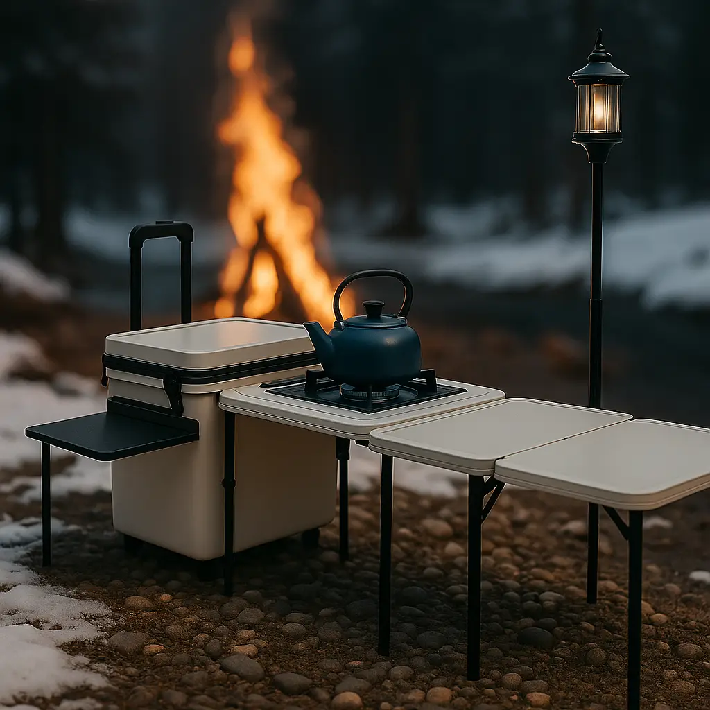 cuisine mobile nomage pliante camping voiture coffre multifonction outdoor  (1)