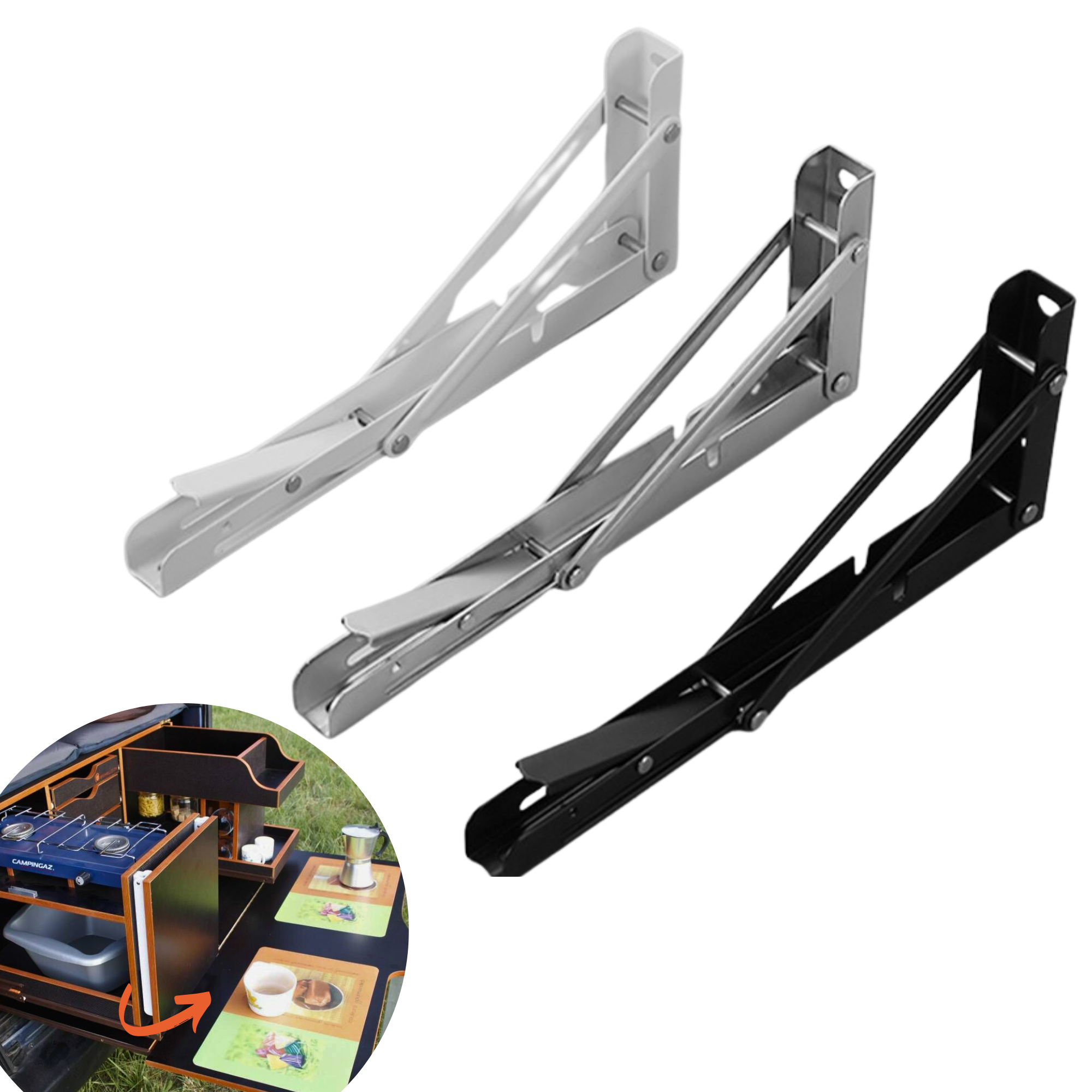 paire equerre charge lourde 100kg amenagement coffre voiture van camping cuisine de coffre, amenagement fourgon van voiture 25cm 50cm loquet fermeture