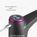 Robinet électrique de camping avec port de charge USB-C rapide, idéal pour van aménagé et caravane, coloris violet.