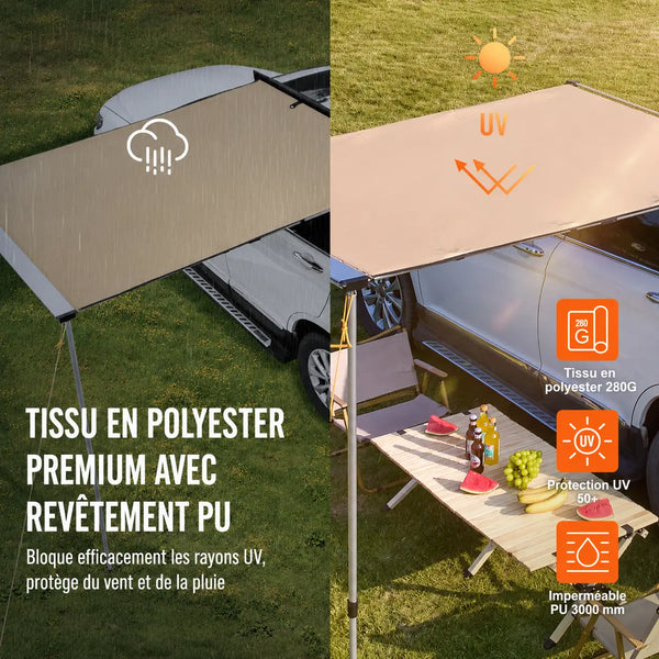 Auvent Latéral Rétractable 2×2,5 m – SUV Van Camping-car