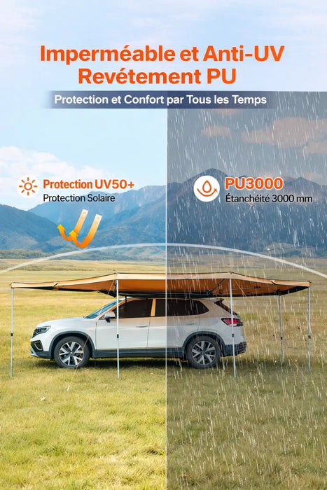 Auvent autoportant 270° Latéral pour Véhicule 6,09 x 2,10 m – UV50+, PU3000 mm Woody's Camp