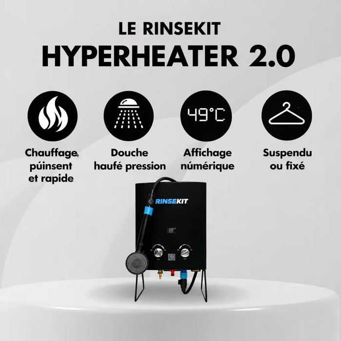 Chauffe-Eau Portable au Propane–Eau Chaude Instantanée pour Douche Nomade & Outdoor Woody’s Camp