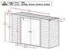 Arrow Select Steel Storage Shed, 10x4, Charcoal