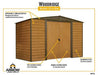 Woodridge 10 x 6 ft. Steel Storage Shed Coffee/Woodgrain