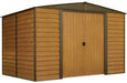Woodridge 10 x 8 ft. Steel Storage Shed Coffee/Woodgrain
