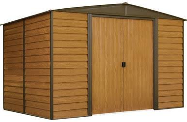 Woodridge 10 x 8 ft. Steel Storage Shed Coffee/Woodgrain