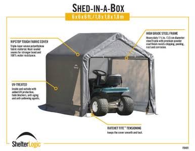 ShelterLogic Shed-in-a-Box 6 x 6x 6 ft Peak Grey