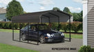 Arrow Steel Carport 10 x 20 x 7 ft. Galvanized Black/Charcoal