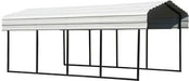 Steel Carport 10 x 20 x 7 ft. Galvanized Black/Eggshell