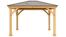 Yardistry 10 x 12 Meridian Gazebo with Cedar Wood & Aluminum Roof