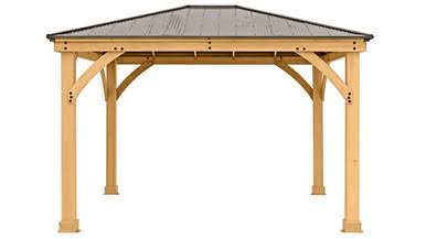 Yardistry 10 x 12 Meridian Gazebo with Cedar Wood & Aluminum Roof