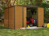 Woodridge 10 x 8 ft. Steel Storage Shed Coffee/Woodgrain