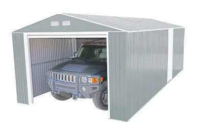 Duramax 12x20 Imperial Metal Garage Lite Gray w/Off White Trim