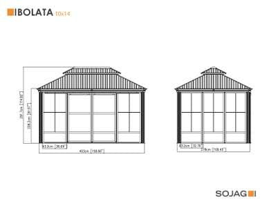Sojag 445-9168020 Bolata Solarium 10 x 14 ft