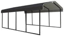 Steel Carport 12 x 20 x 7 ft. Galvanized Black/Charcoal, Snow Rated (35 PSF)