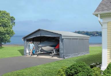 Arrow Enclosure Kit ONLY for Arrow Carport, 20 ft. x 20 ft. Gray