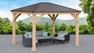 Yardistry 10 x 12 Meridian Gazebo with Cedar Wood & Aluminum Roof