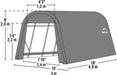 ShelterCoat 10 x 16 ft. Wind and Snow Rated Garage Round Gray STD