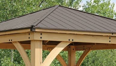 Yardistry Meridian Gazebo with Cedar Wood & Aluminum Roof (12 ft. x 12 ft.)