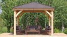 Yardistry Meridian Gazebo with Cedar Wood & Aluminum Roof (12 ft. x 12 ft.)