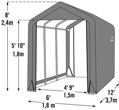 ShelterLogic Shed-in-a-Box 6 x 12 x 8 ft Peak Gray