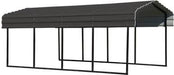 Arrow Steel Carport 10 x 20 x 7 ft. Galvanized Black/Charcoal