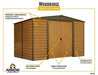 Woodridge 10 x 8 ft. Steel Storage Shed Coffee/Woodgrain