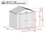 Arrow Elite Steel Storage Shed, 8x6, Anthracite