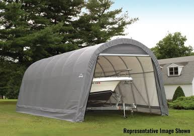 ShelterCoat 15 x 28 ft. Wind and Snow Rated Garage Round Gray STD