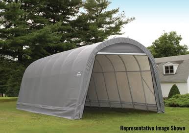 ShelterCoat 15 x 24 ft. Wind and Snow Rated Garage Round Gray STD