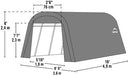 ShelterCoat 8 x 16 ft. Wind and Snow Rated Garage Round Gray STD